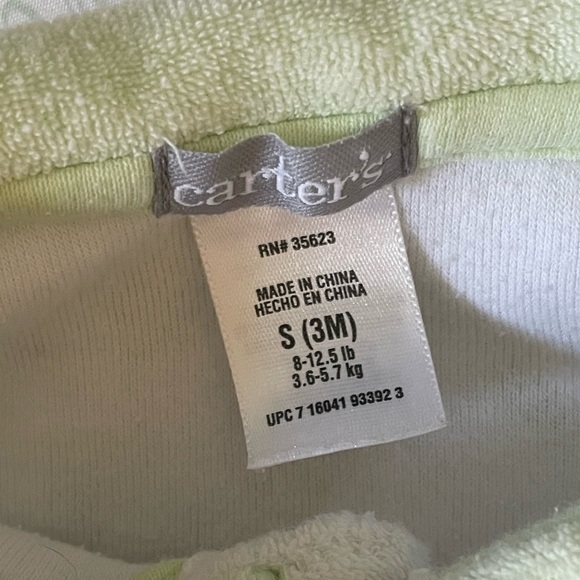 🌟 Vintage Y2K Carter’s Terrycloth Green Star Duck Bear Footed Sleeper-3M 🌟 - Picture 4 of 4